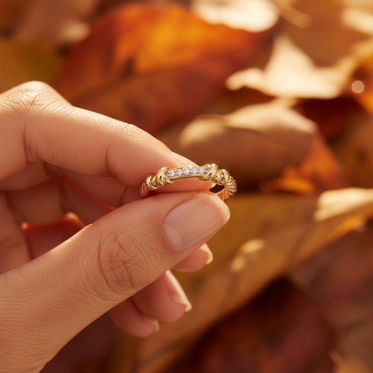 Twisted Rope Moissanite Diamond Accent Band