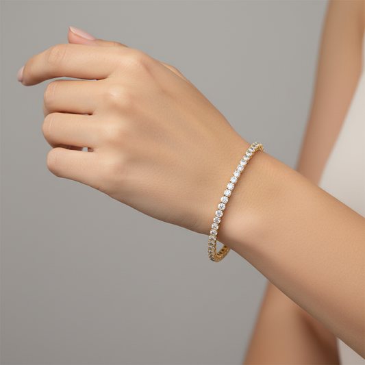 Round Moissanite Diamond Tennis Bracelet