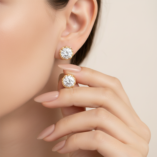 Royal Sunburst Lab Grown Diamond Stud Earrings