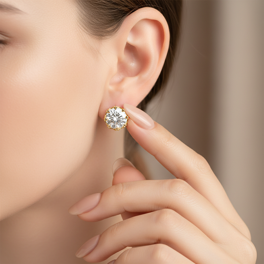 Heart Tip Prong Lab Grown Diamond Stud Earrings