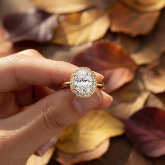 Oval Cut Lab Grown Channel Set Bridal Ring