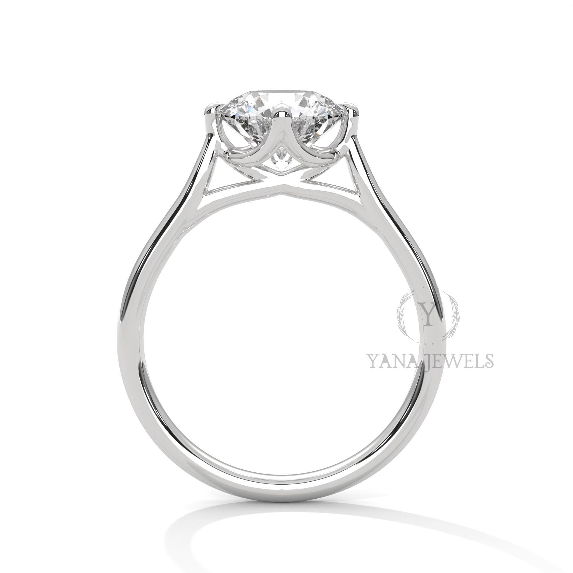 round cut moissanite solitaire engagement ring