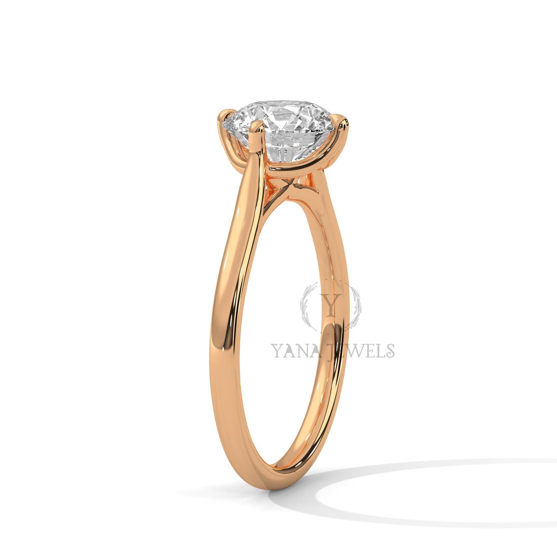 round cut moissanite solitaire engagement ring
