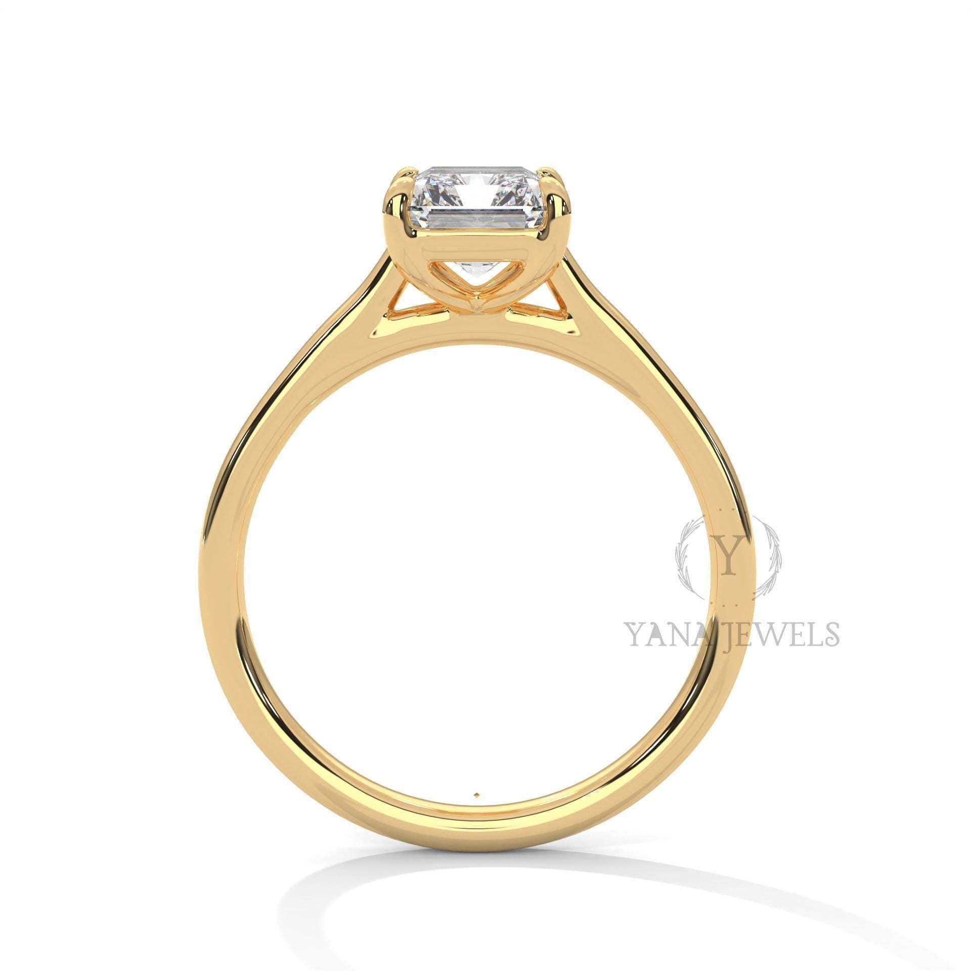 emerald cut moissanite engagement ring