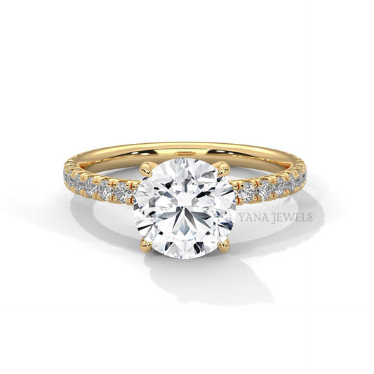 Round Cut Moissanite Engagement Ring