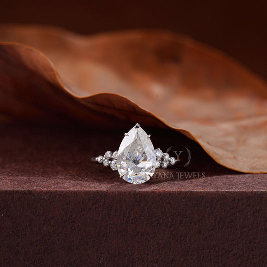 Pear Shaped Lab Grown Diamond Engagement Ring