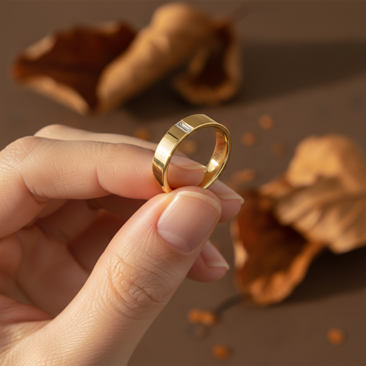 Regal Flush Baguette Lab Grown Diamond Gold Band