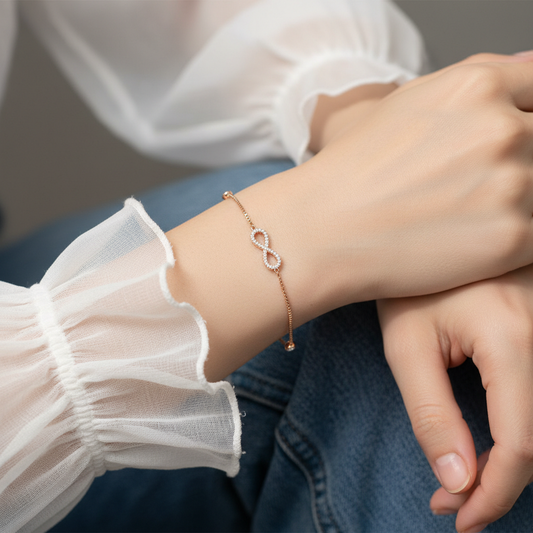 Delicate Infinity Lab Grown Diamond Chain Bracelet