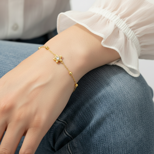 Minimalist Star Moissanite Diamond Chain Bracelet