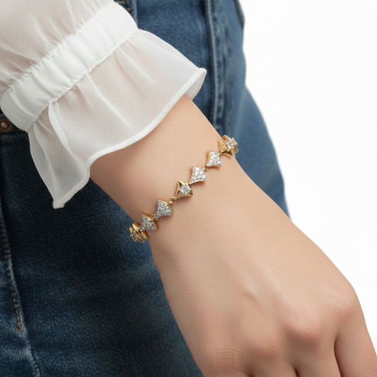 Elegant Bow Motif Lab Grown Diamond Bracelet
