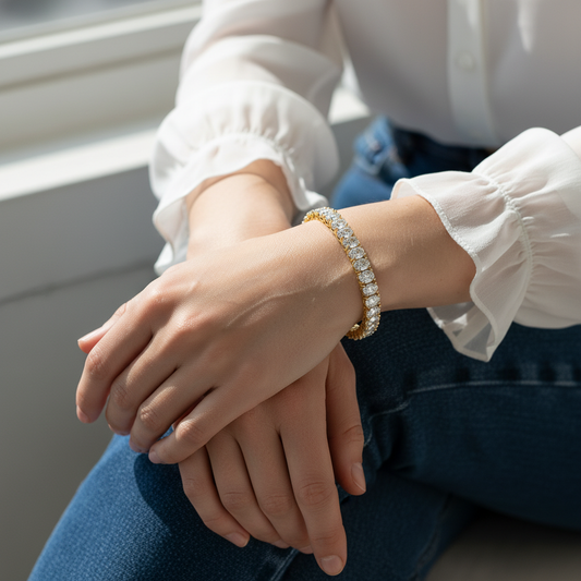 Oval Cut Moissanite Diamond Tennis Bracelet