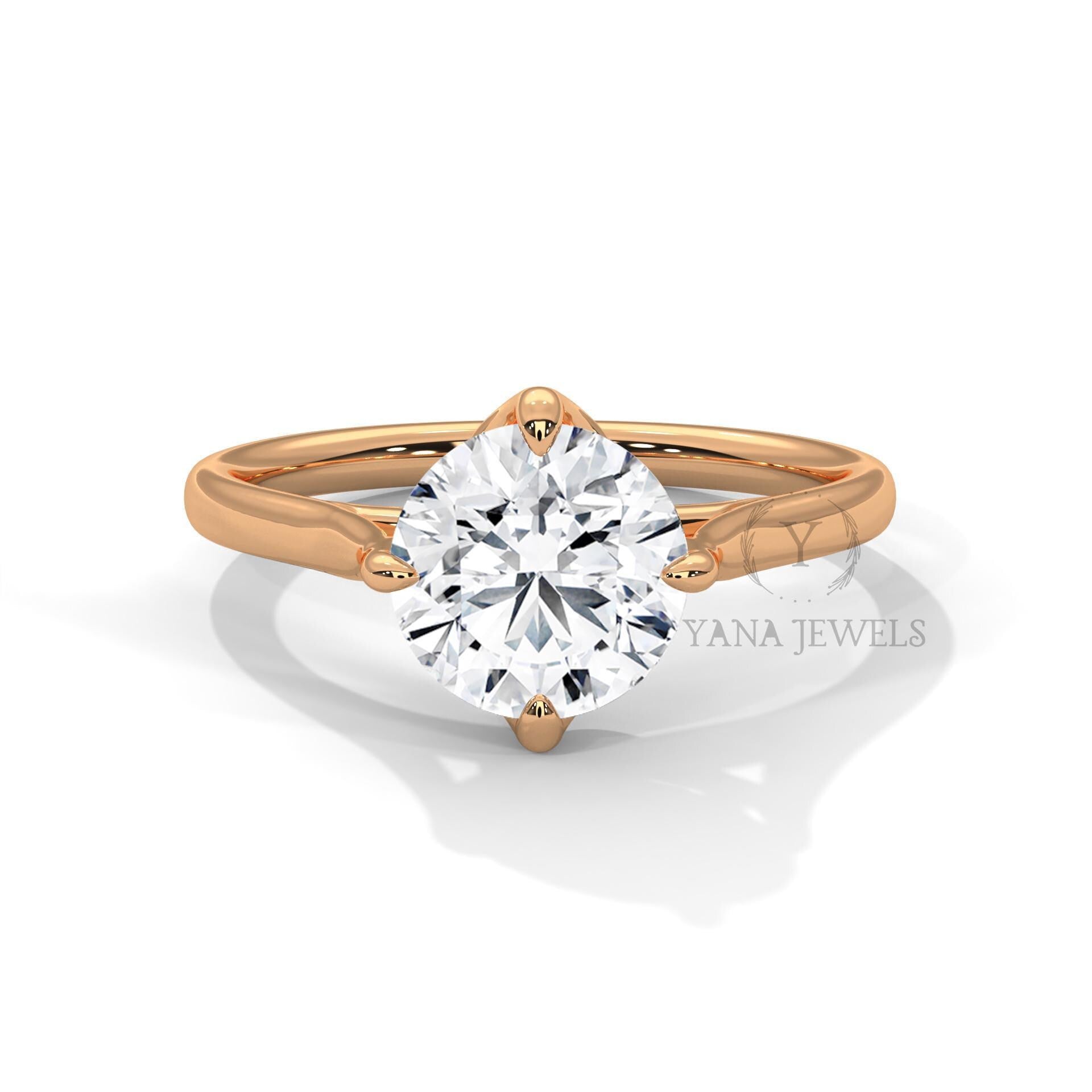 round cut moissanite solitaire engagement ring