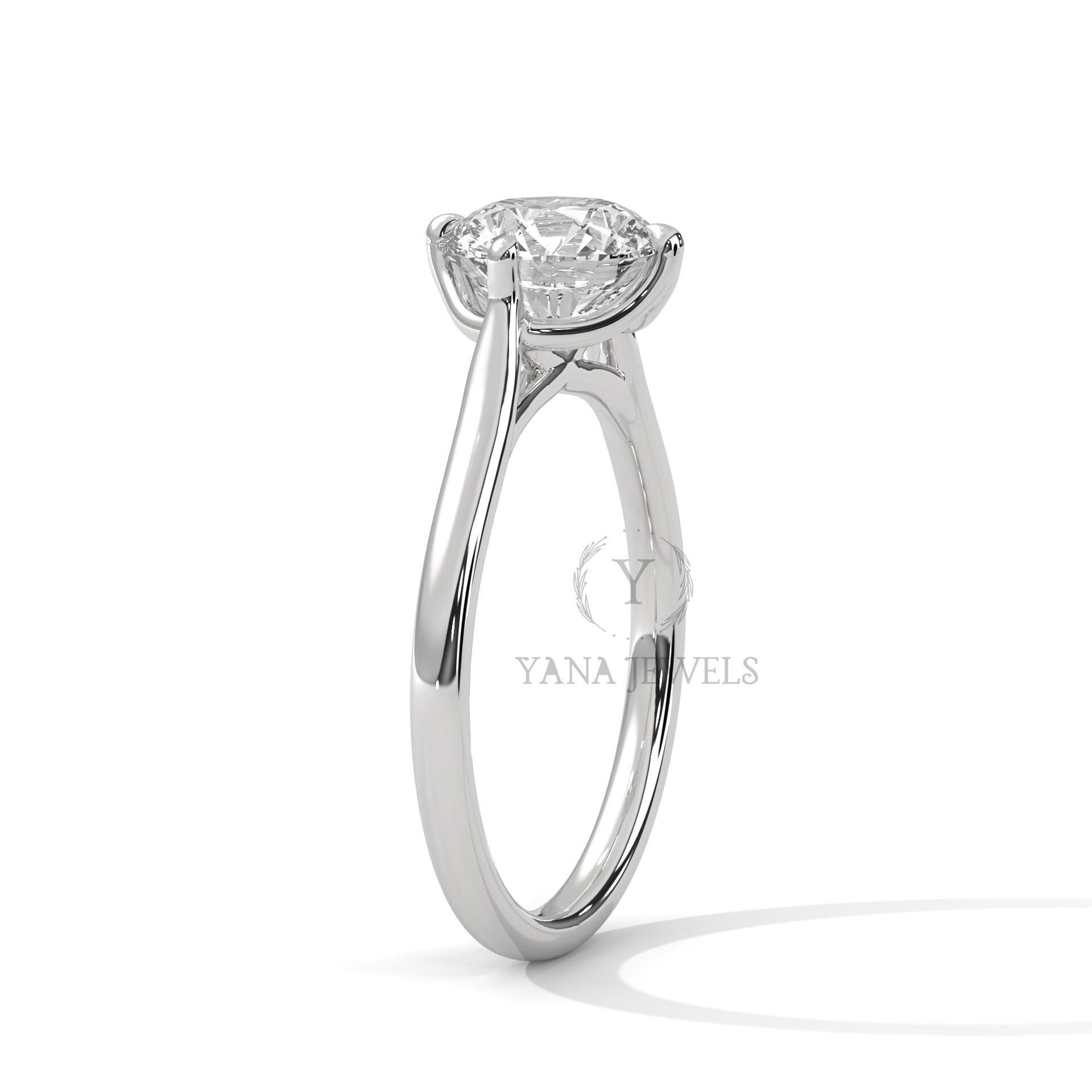 round cut moissanite solitaire engagement ring