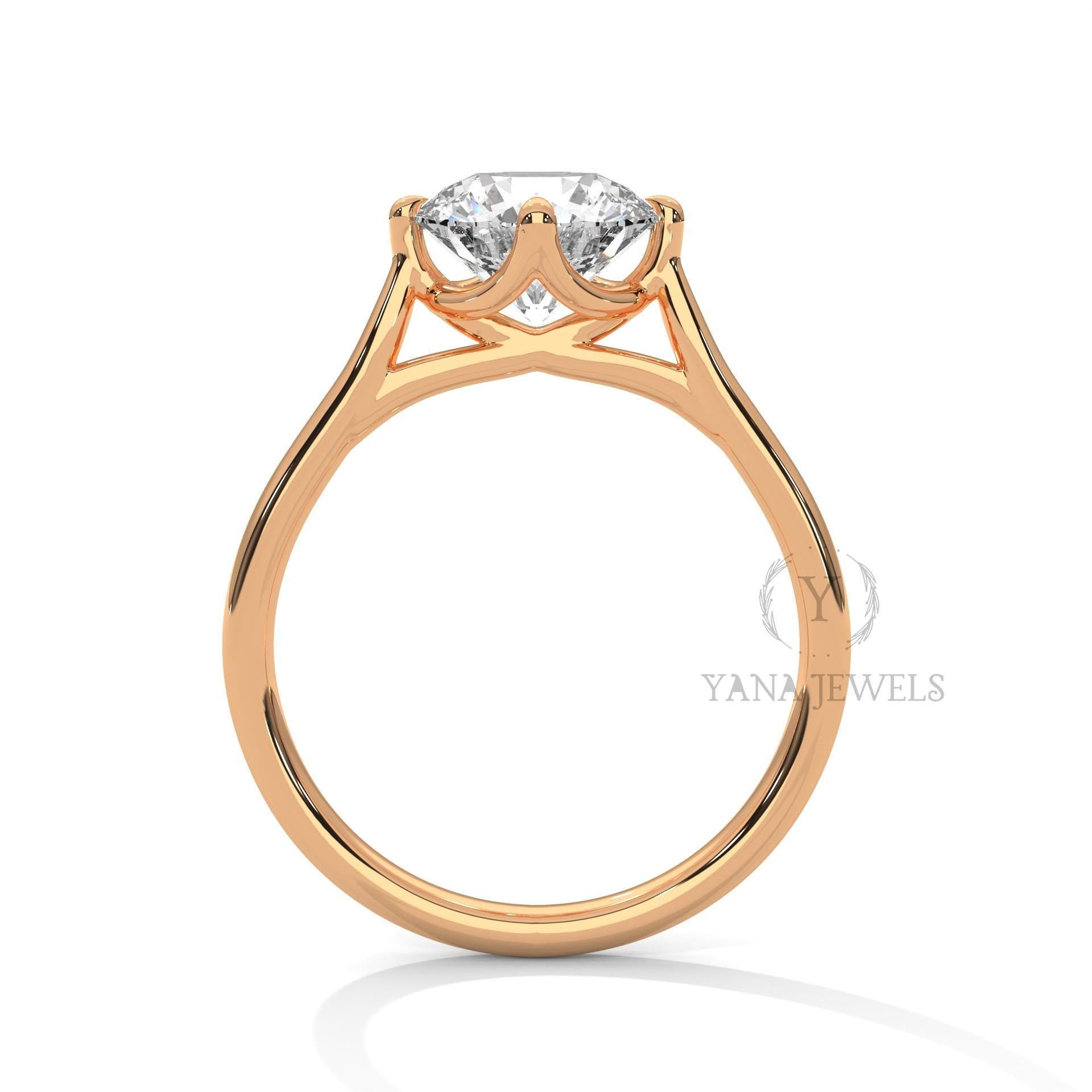 round cut moissanite solitaire engagement ring
