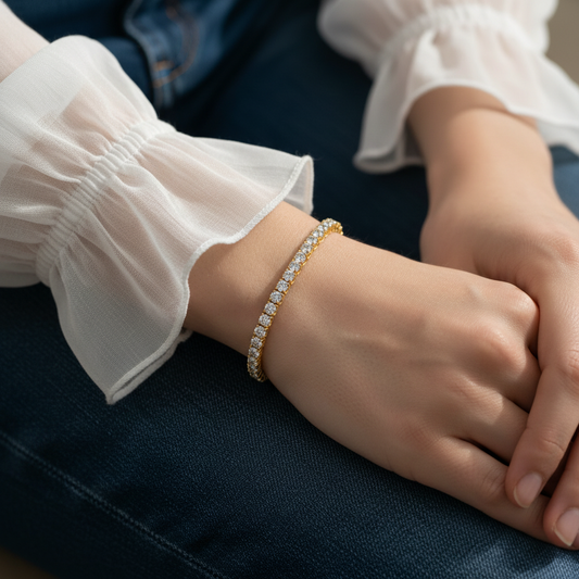 Round Moissanite Diamond Tennis Bracelet