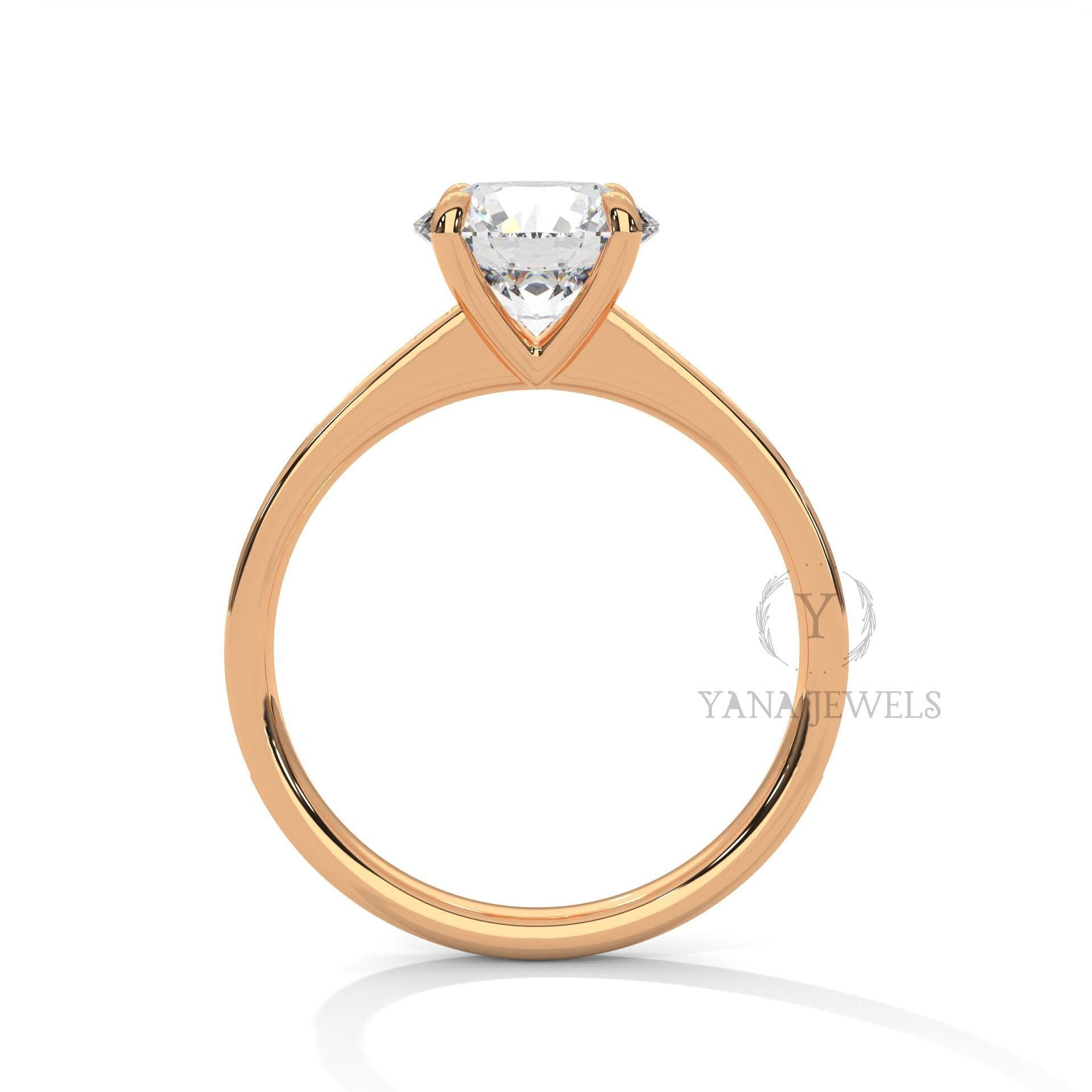 Round Lab Grown Diamond Solitaire Engagement Ring