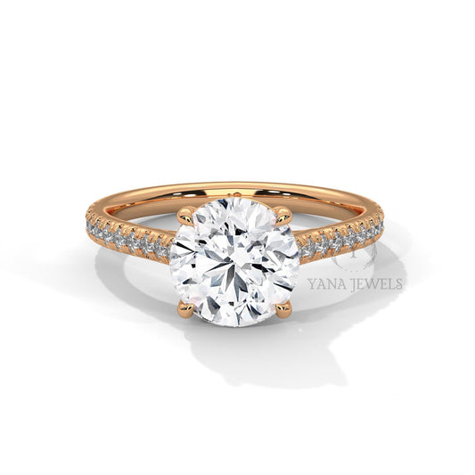 Round Solitaire Moissanite Engagement Ring