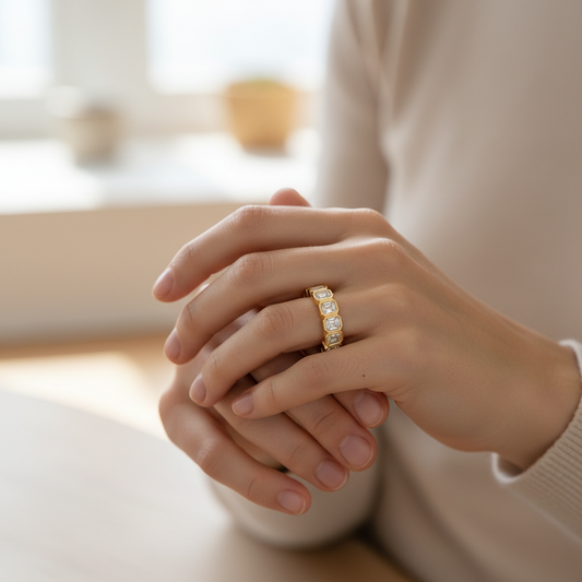 Grand Frame Emerald Cut Lab Grown Diamond Eternity Ring