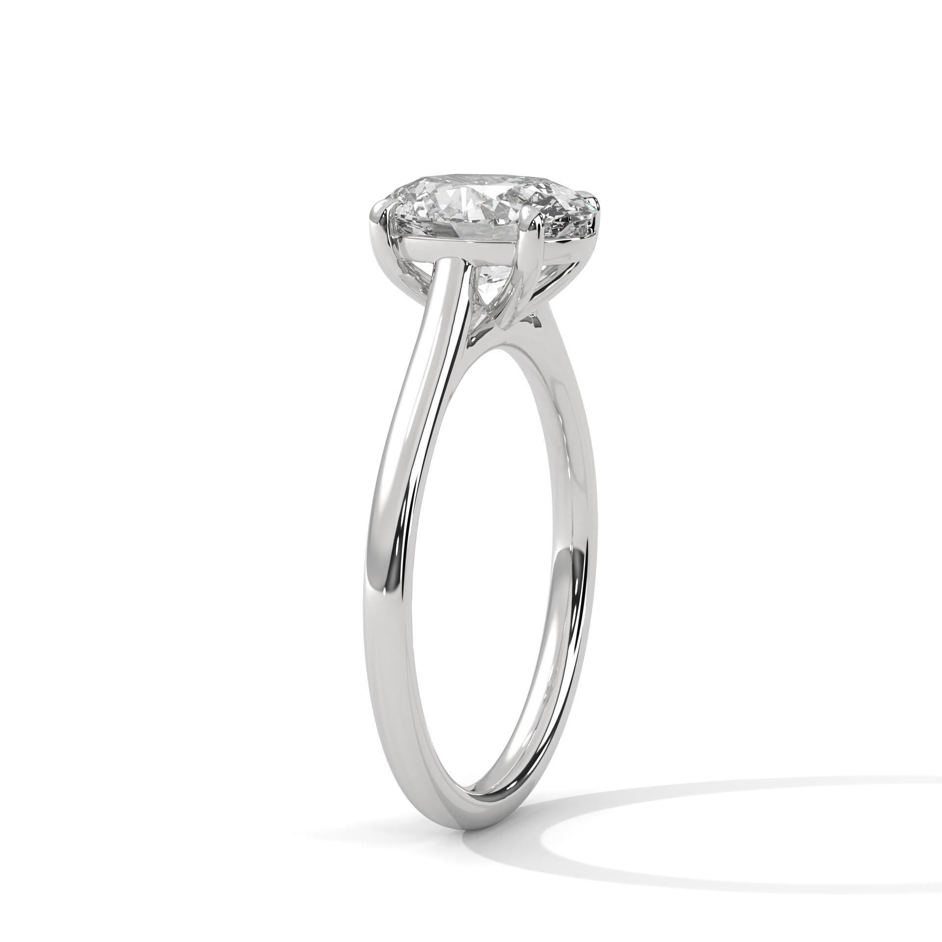 Lab Grown Diamond Oval Solitaire Engagement Ring