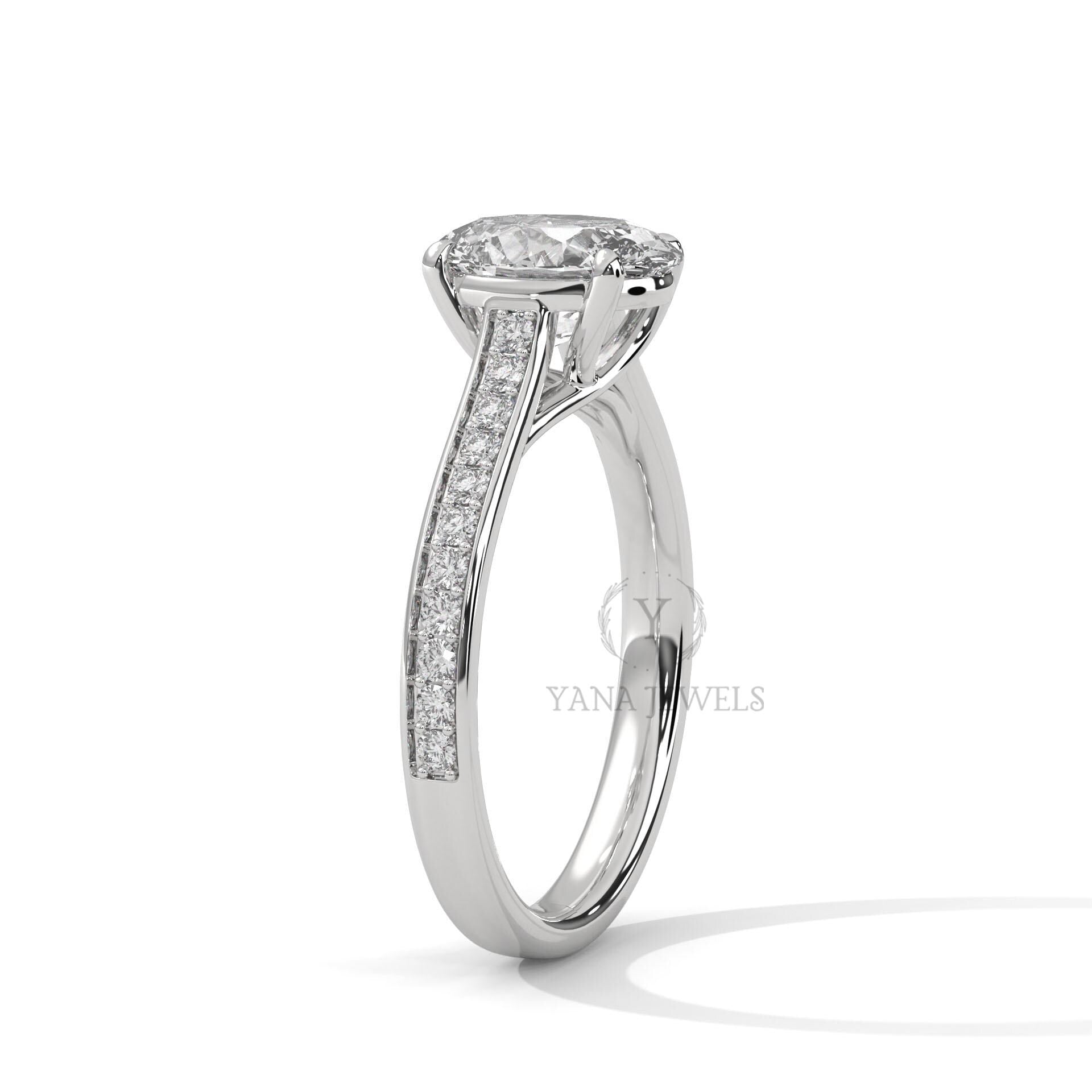 Elegant Oval Cut Solitaire Moissanite Engagement Ring