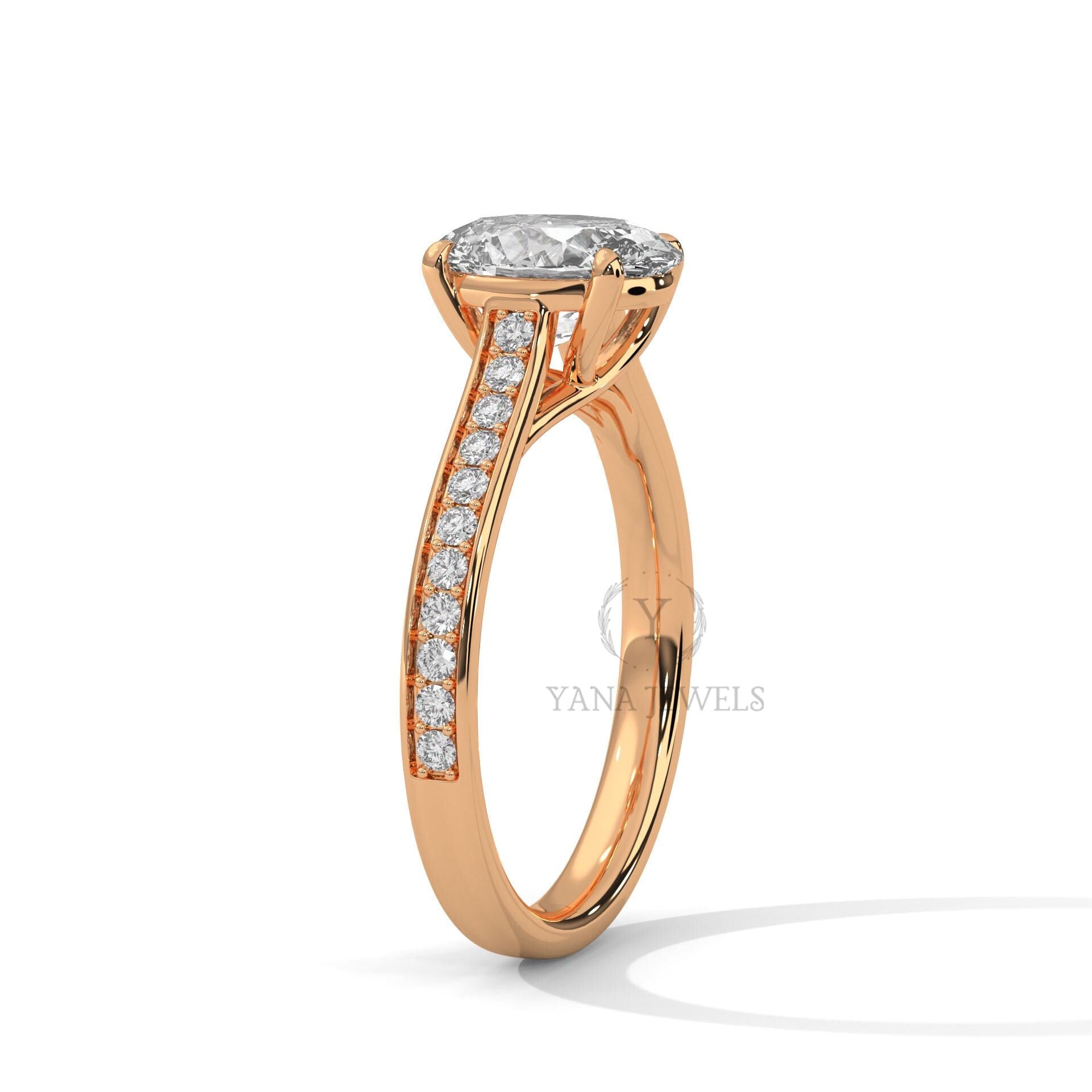 Elegant Oval Cut Solitaire Moissanite Engagement Ring