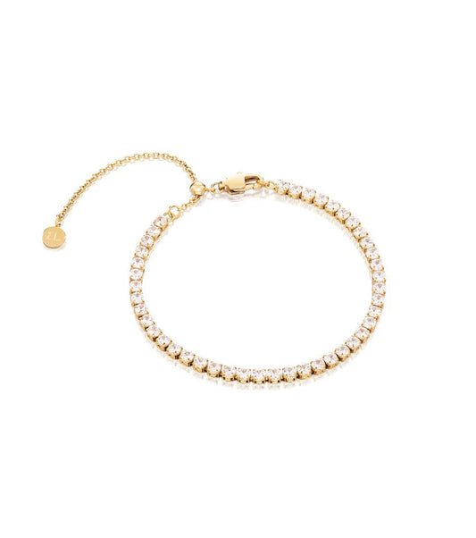 Gold Tennis Bracelet Luxury 18k Plated with Cubic Zirconia Crystals18k gold plated bracelet,anti-tarnish bracelet,bridal gold bracelet,classic gold tennis bracelet,cubic zirconia tennis bracelet,everyday gold bracelet,luxury gold bracelet,luxury plated br