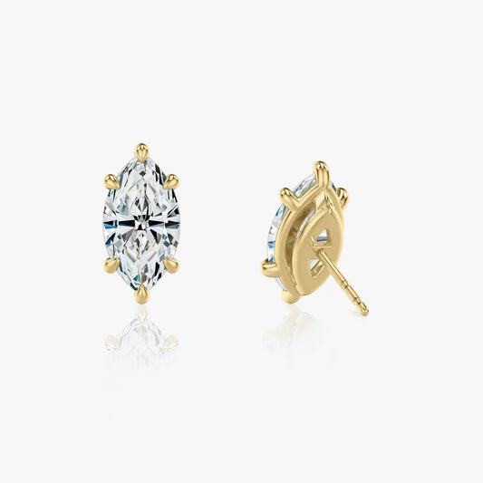 Classic Solitaire Stud Earring in 18K Yellow Gold