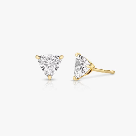 Triangle Shape Gold Stud Earrings