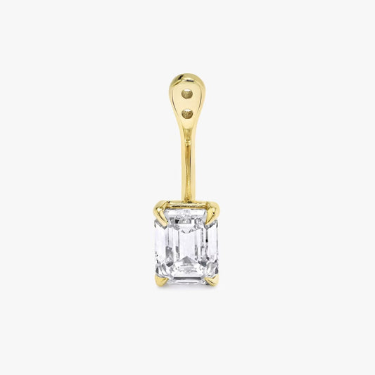 Emerald Cut Solitaire Drop Earrings Custom Length