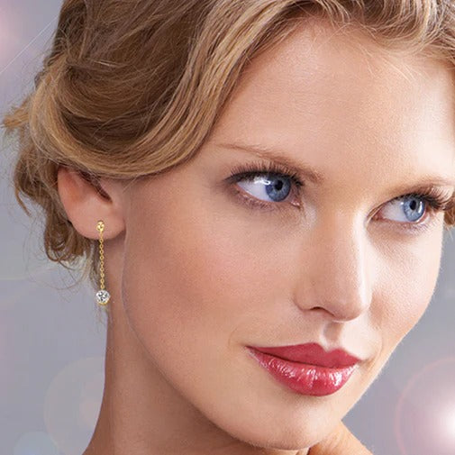 Posh Solitaire Drop Earrings with 2ct Tru-Diamonds