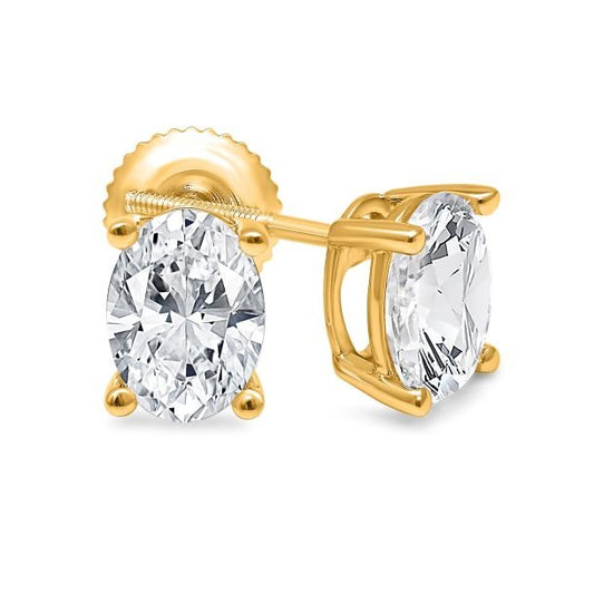 Oval Lab Grown Diamond Stud Earrings