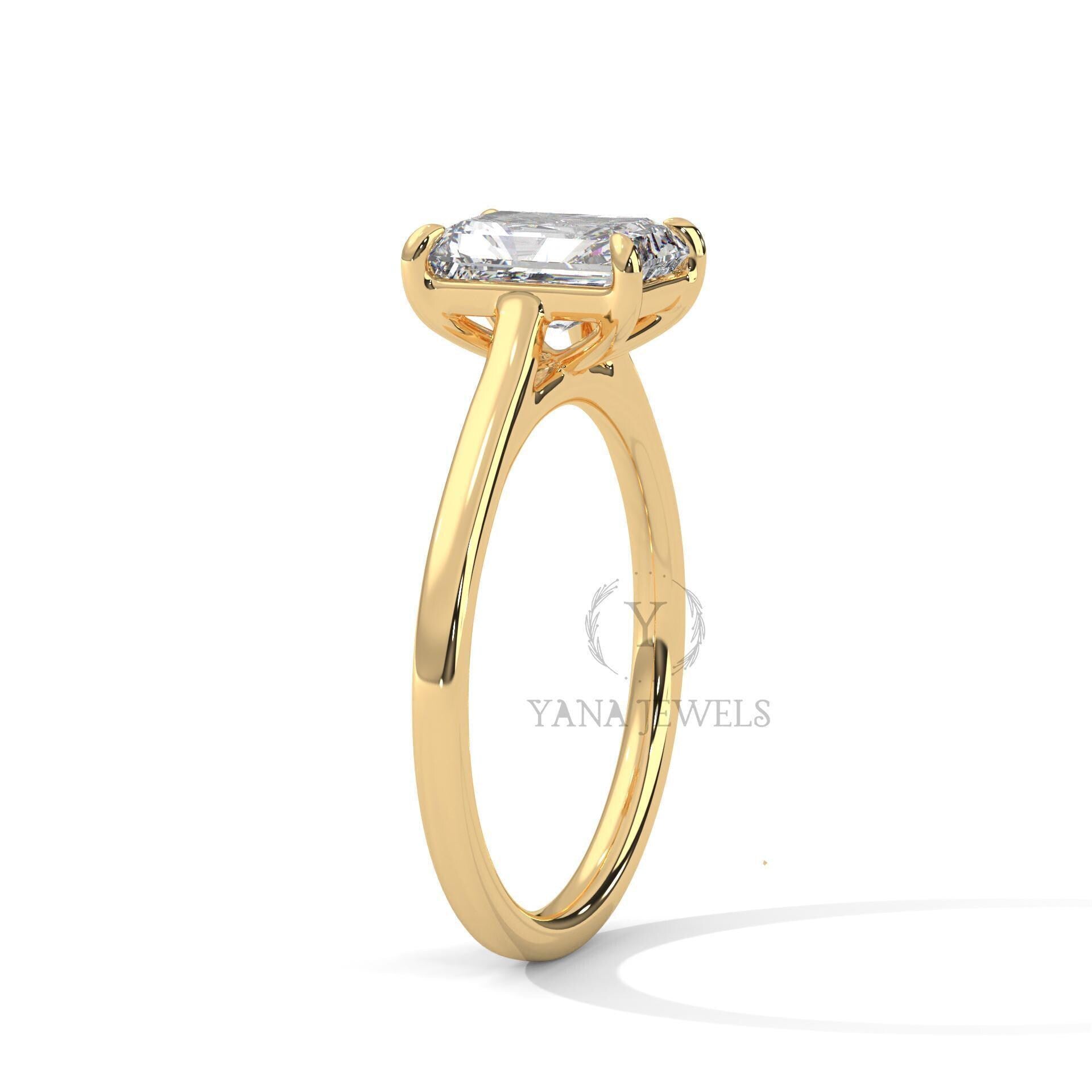 emerald cut moissanite engagement ring