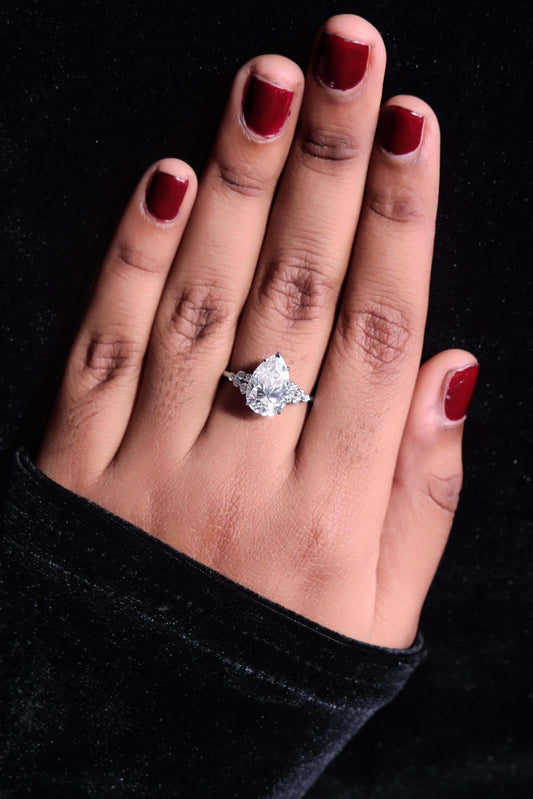 Pear Shaped Lab Grown Diamond Engagement Ring