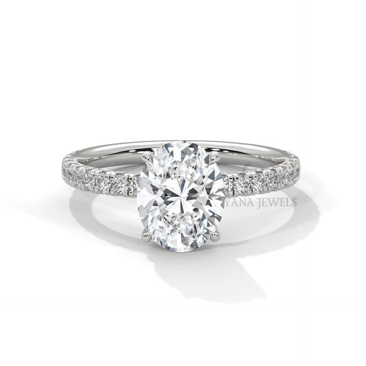 Oval Cut Moissanite Solitaire Ring