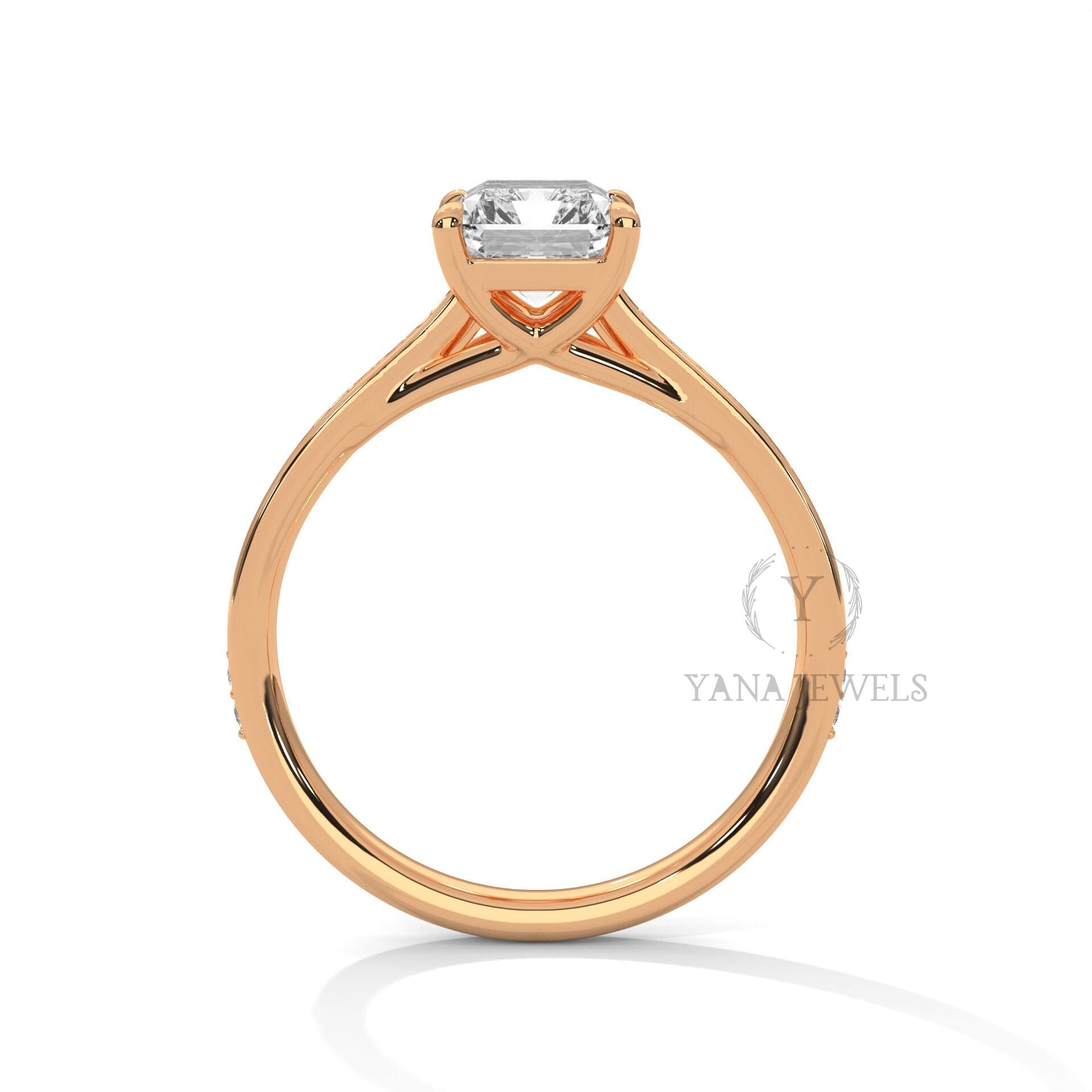 Emerald Cut Lab Grown Diamond Engagement Ring