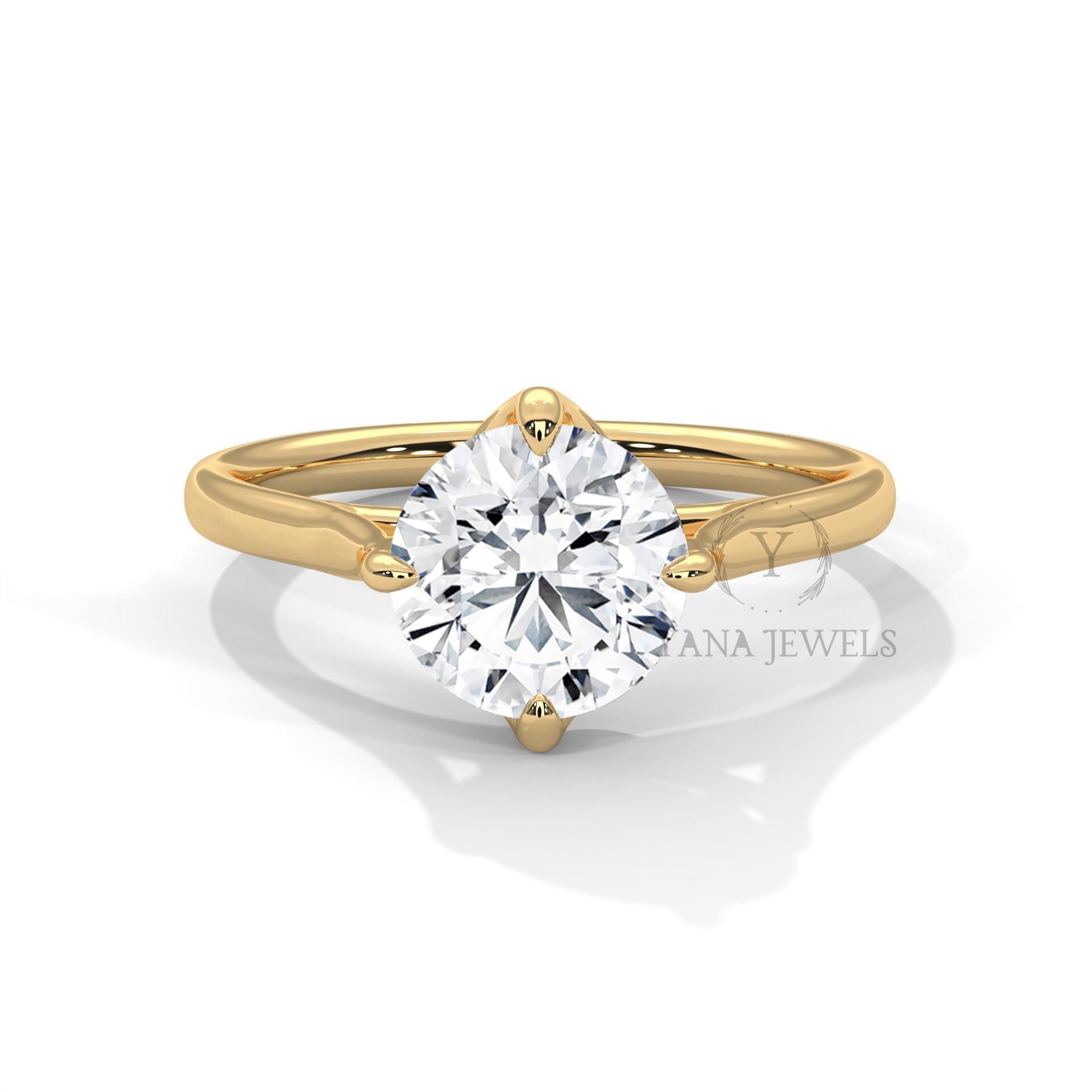 round cut moissanite solitaire engagement ring
