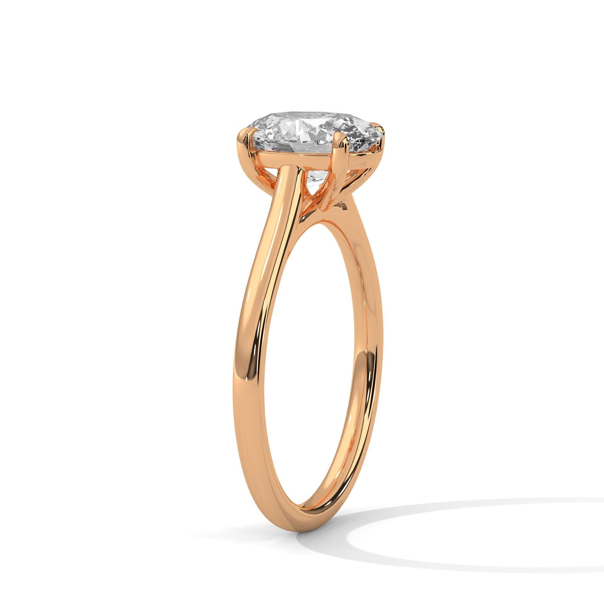 Lab Grown Diamond Oval Solitaire Engagement Ring