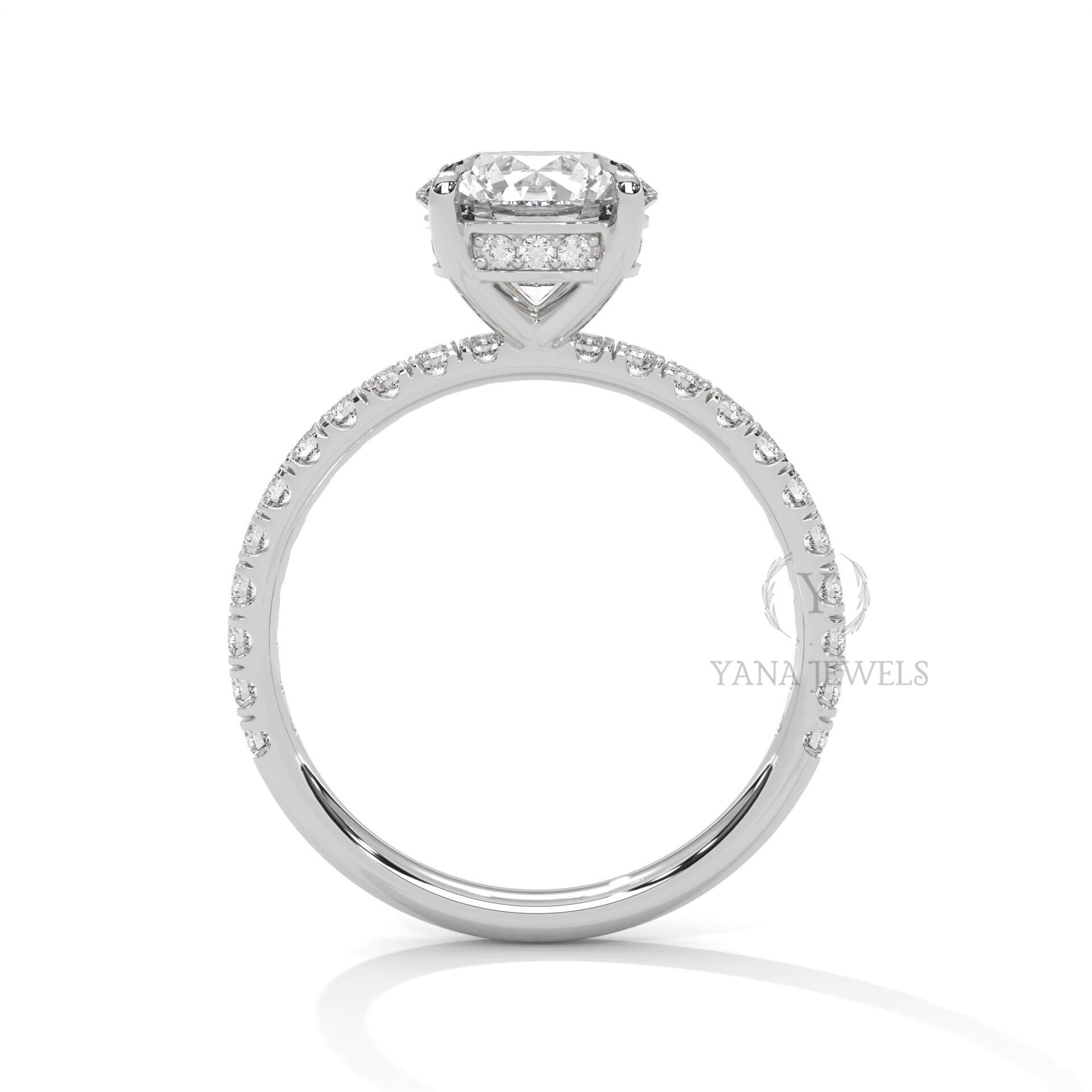 Round Cut Moissanite Engagement Ring