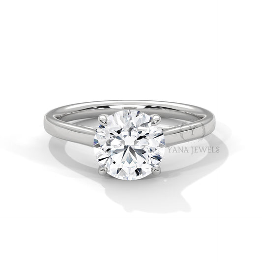 Round Cut Solitaire Ring Moissanite Diamond Wedding Ring, Round 1.0 To 3.0 CT Diamond Ring for Women, Engagement Ring, Gift for Her
