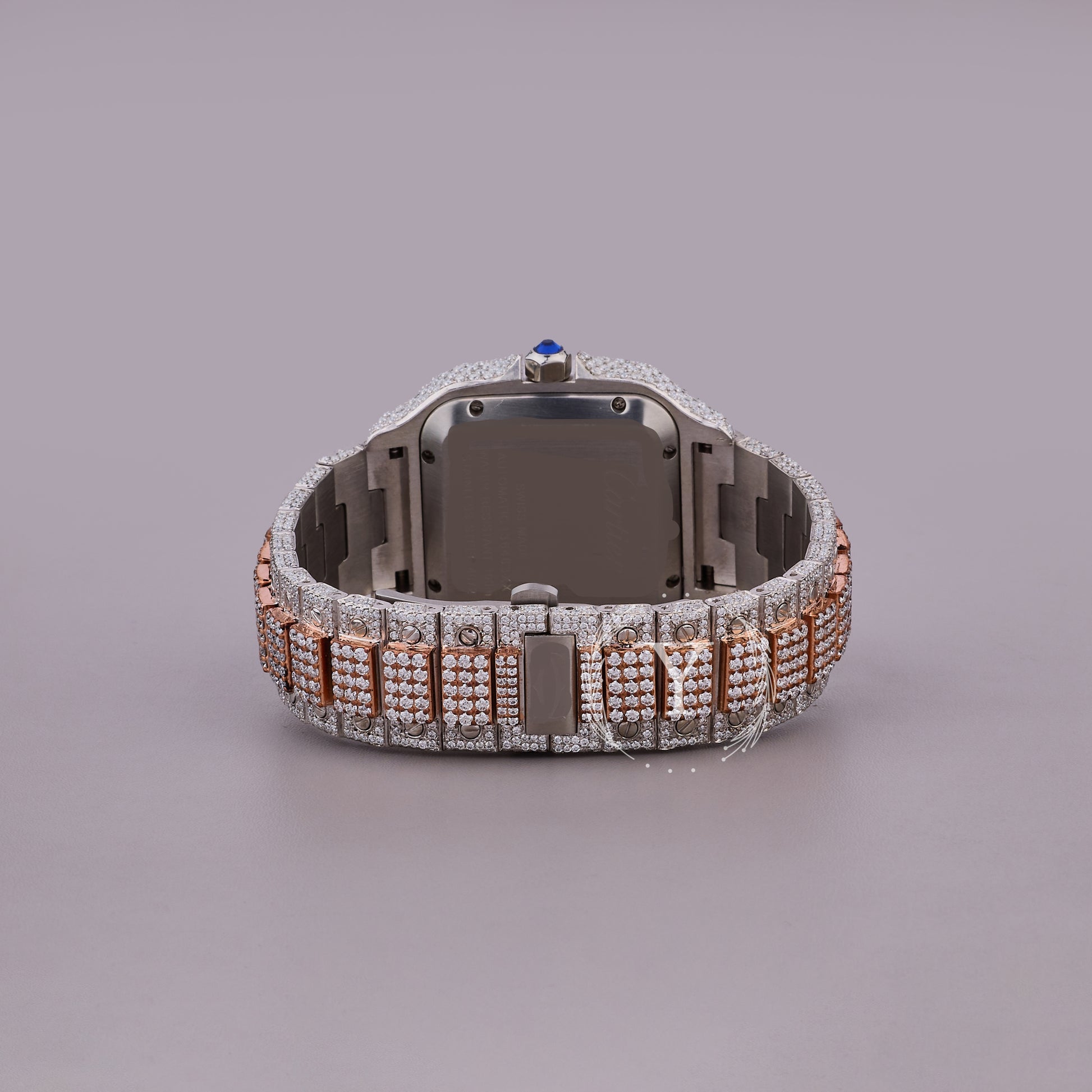 iced out Moissanite timepiece