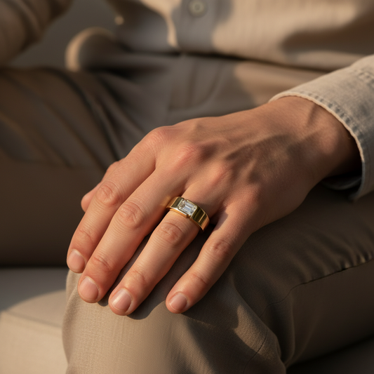 Emerald Cut Lab Grown Diamond Gold Ring