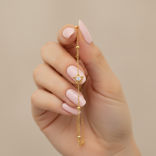 Minimalist Star Lab Grown Diamond Chain Bracelet