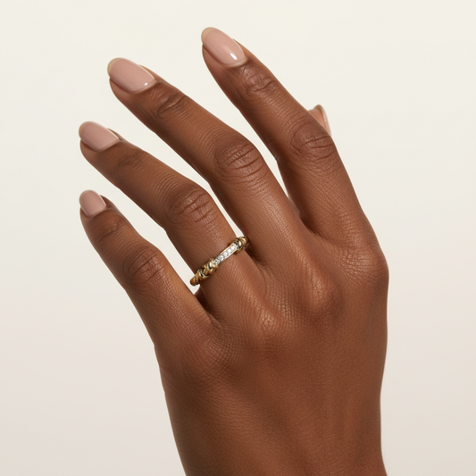 Twisted Rope Moissanite Diamond Accent Band