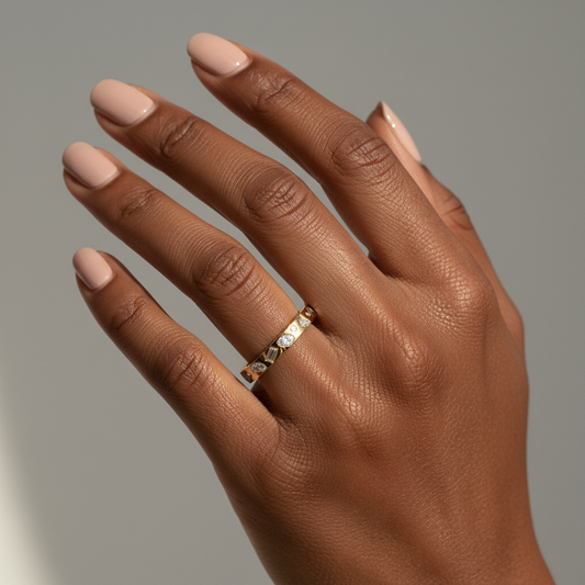 Flush Set Lab Grown Multi Shape Diamond Band