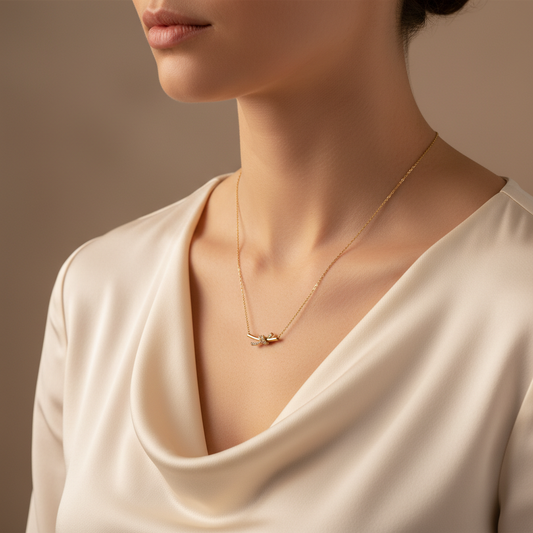 Royal Tie Lab Grown Diamond Bar Necklace