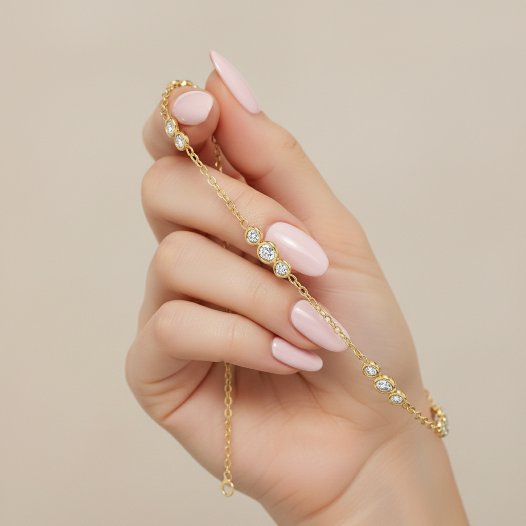 Classic Bezel Round Cut Moissanite Diamond Bracelet