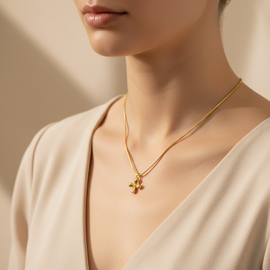 Petite Floral Moissanite Diamond Pendant Necklace