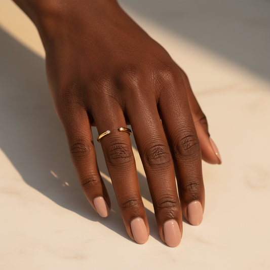 Open Round Moissanite Diamond Cuff Ring