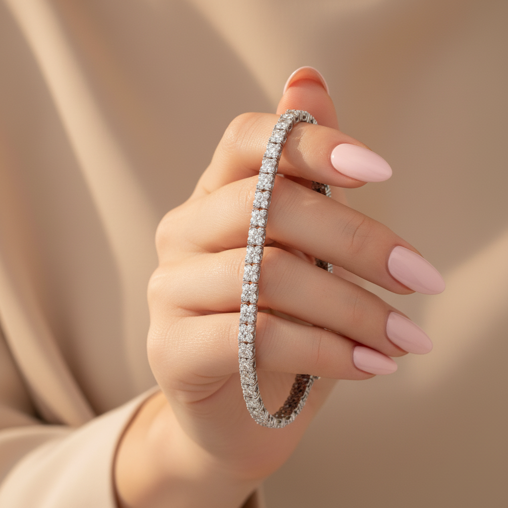 Luxury Floral Moissanite Diamond Tennis Bracelet