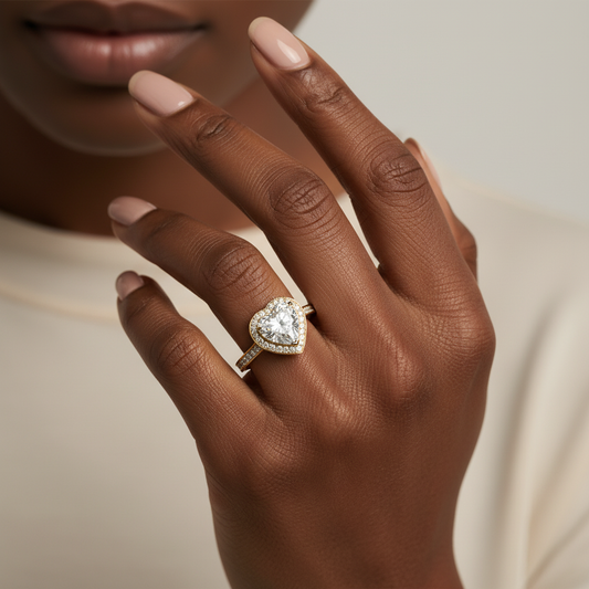 Heart Cut Lab Grown Diamond Channel Bridal Ring